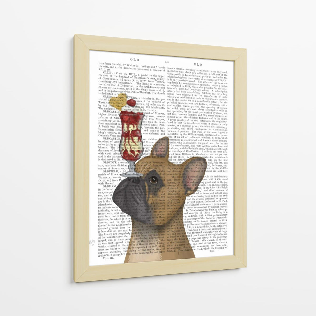 Canvas Lab | French Bulldog Ice Cream by Fab Funky | 30 x 40 in | Canvas Print Wall Art | Animals, Dogs, Nature, Whimsical | Wall Decor for Bedroom, Living Room or Office
