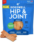 DOGSWELL Jerky Hip and Joint Dog Treats Grain Free Made in USA Only, Glucosamine and Chondroitin, 24 oz Chicken (Pack of 12)
