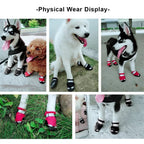 Pet Shoes Winter Dog Shoes Warm Pet Dog Boots Waterproof Puppy Dog Rain Snow Booties Socks Reflective Dog Footwear Outdoor (Black 8 code)