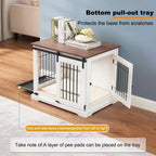 Dog Crate Furniture, Side Opening Wooden Dog Crate, Indoor Side Table, All Season Furniture Dog Crate with Tray and Cushion for Medium and Large Dogs(Small)