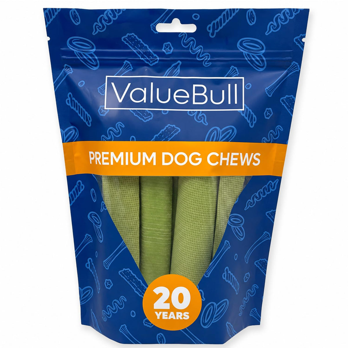 ValueBull Himalayan Yak Cheese Dog Chews, Mint, Large, 100 Count