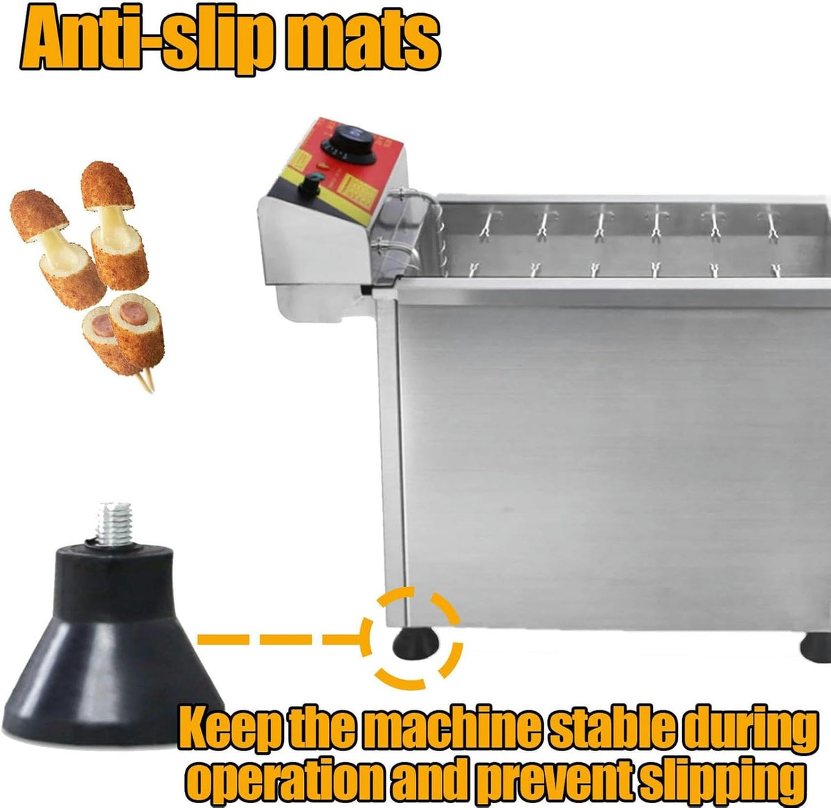 Professional Commercial Fryer Mazorca Corn, Kitchen Fryer with Stainless Steel Countertop, Fryer for Corn Dogs for Restaurants, Stores, Homes ~/