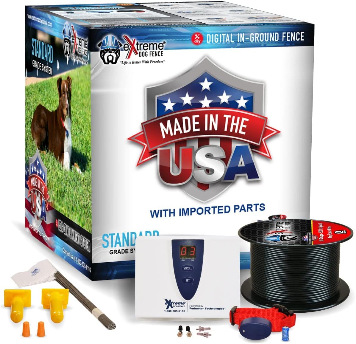 Underground Electric Dog Fence Kit, Standard, 1-Dog, 1500 ft