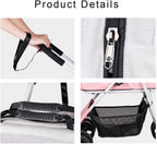 3-in-1 Dog/Cat/Pet Stroller Travel Carrier/Car Seat/Stroller with Detach Carrier Foldable 4-Wheel Dog Stroller with Large Capacity Net Bag (Light Gray)
