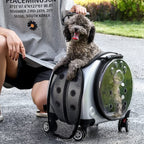 Pet Dog Cat Trolley Suitcase Luggage with Wheels Carrying Breathable Backpack Stroller