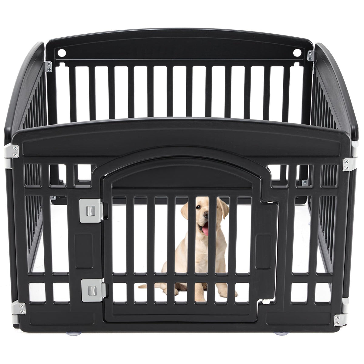 Plastic Pet Playpen for Small to Medium Dogs, 4 Panel (White