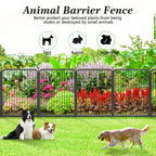 Garden Fence with Gate Metal Fencing Outdoor for Yard, 32in x147ft 64 Panels Outdoor Dog Fence Temporary Fence for Dogs Outside, Rustproof Garden Fencing Flower Bed Edging for Patio