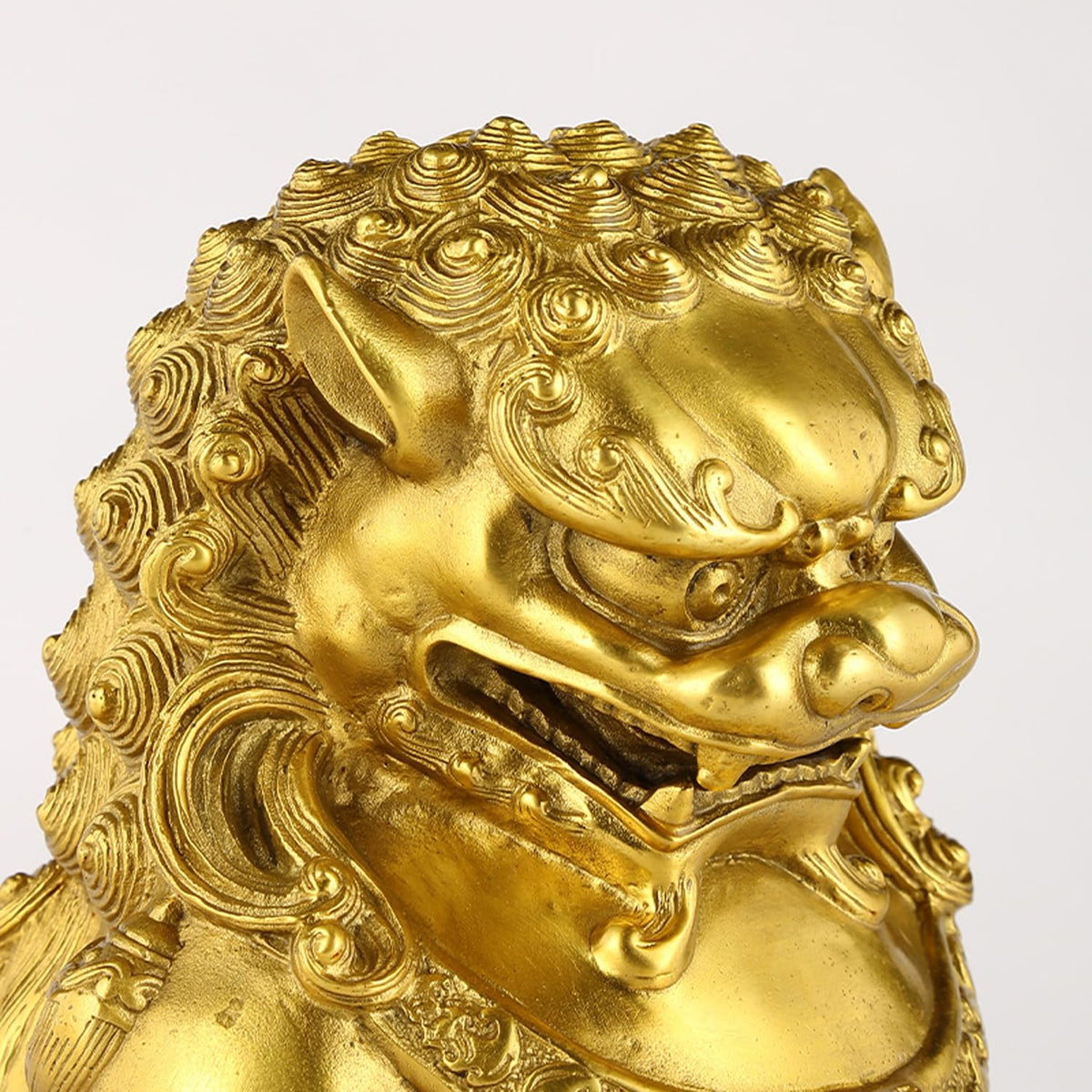Brass Foo Dogs Statues Pair, Chinese Guardian Lions Figurines, Feng Shui Decor for Home Office, Protection Prosperity Wealth Symbol, Brass Tabletop Sculpture,9.8" H x 11" L x 5.9" W 19.4lb
