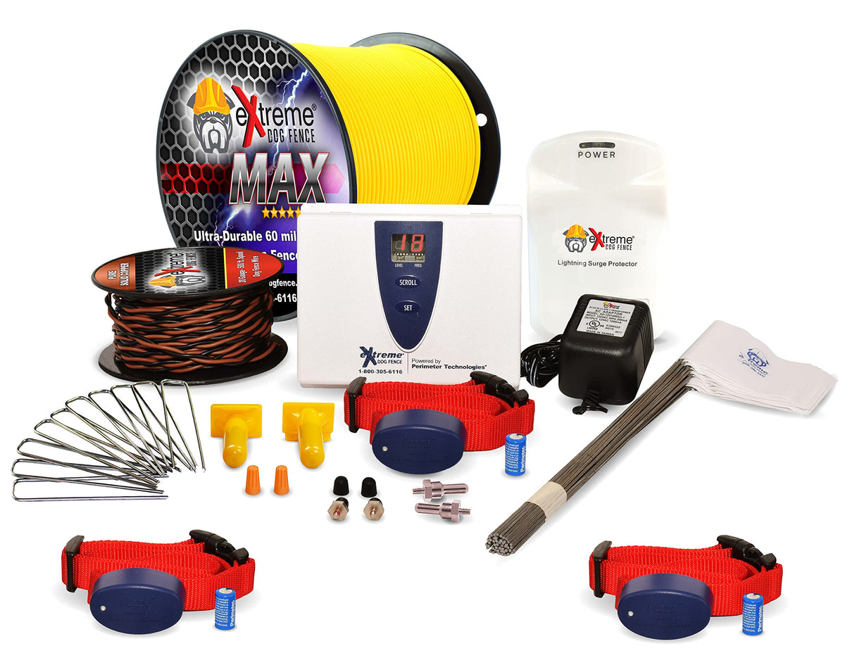 Underground Electric Dog Fence Kit, Pro Grade, 3-Dog, 1000 ft