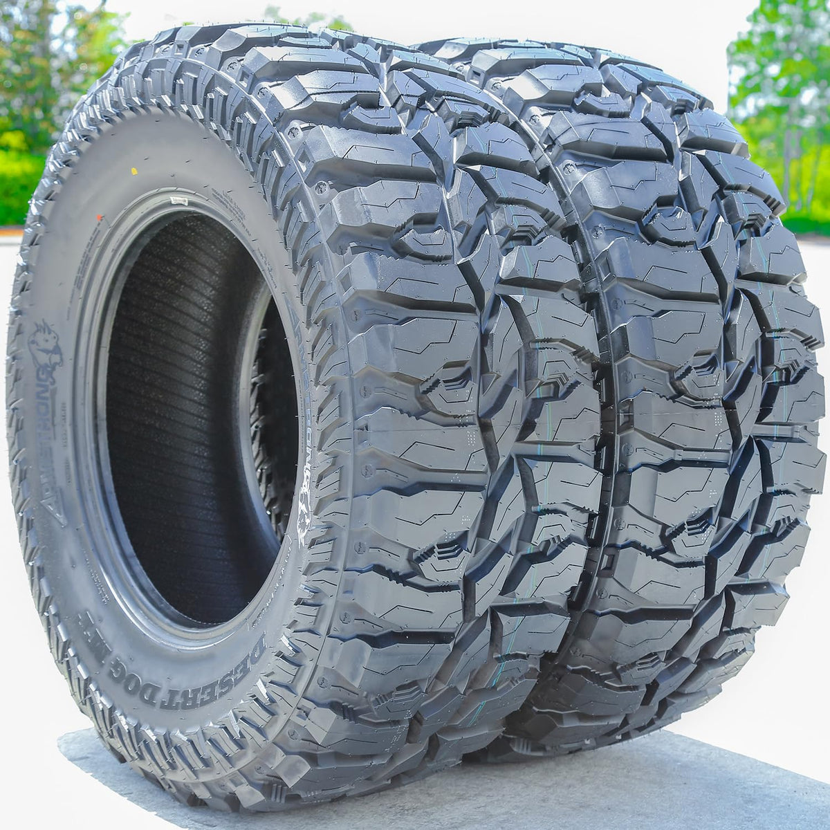 Set of 2 (TWO) Armstrong Desert Dog MT M/T Mud Off-Road Light Truck Radial Tires-33X12.50R20LT 33X12.50X20 33X12.50-20 119Q Load Range F LRF 12-Ply BSW Black Side Wall