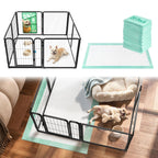 FXW AuraSpace Pro Acrylic & Wire Dog Playpen with Divider, 32"H, 12 Panels