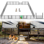 FXW Instant Dog Playpen with RV Step Grid for RV Camping, 40"H, 32 Panels