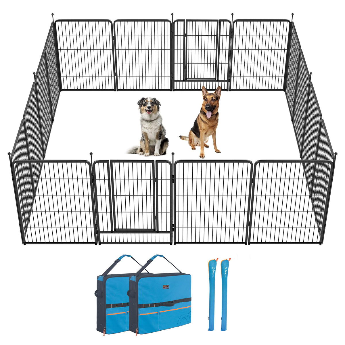 FXW Instant Dog Playpen with RV Step Grid for RV Camping, 40"H, 32 Panels