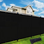 UPGRADE 8'X255'Customized Privacy Fence Cover – UV Resistant HDPE Mesh for Dog Kennels, Job Sites, Commercial Fence, Backyard Dark Green