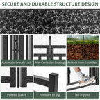 47" H 48-Panel Metal Dog Playpen for Yard & RV, Black Silver