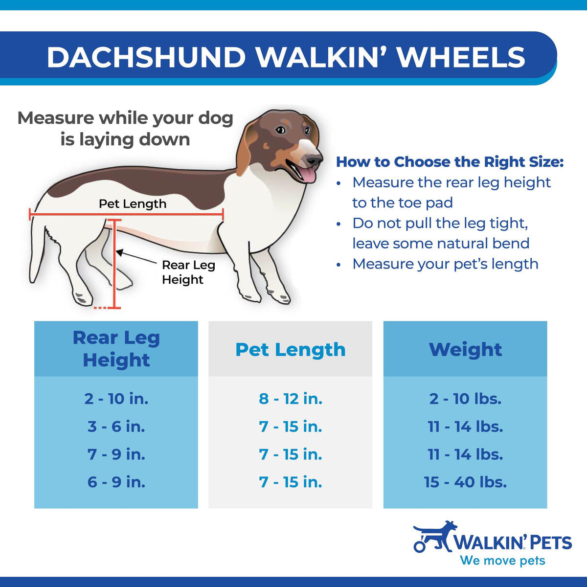 Walkin' Wheels Dachshund Wheelchair - for Small Dogs 2-30+ Pounds - Veterinarian Approved - Dog Wheelchair for Back Legs