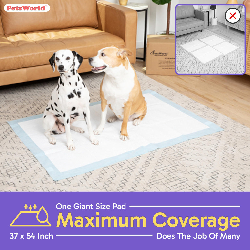 PetsWorld Pee Pads for Dogs 37x54 XXXL | Dog Training Pads 400 Count