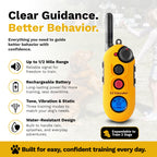 Educator EZ-902 E Collar for Dog Training with Remote - 1/2 Mile Range, Waterproof, 256 Blunt Stimulation Levels, Tone or Vibration Mode, Night Light for Small, Medium & Large Dogs (2 Dogs)
