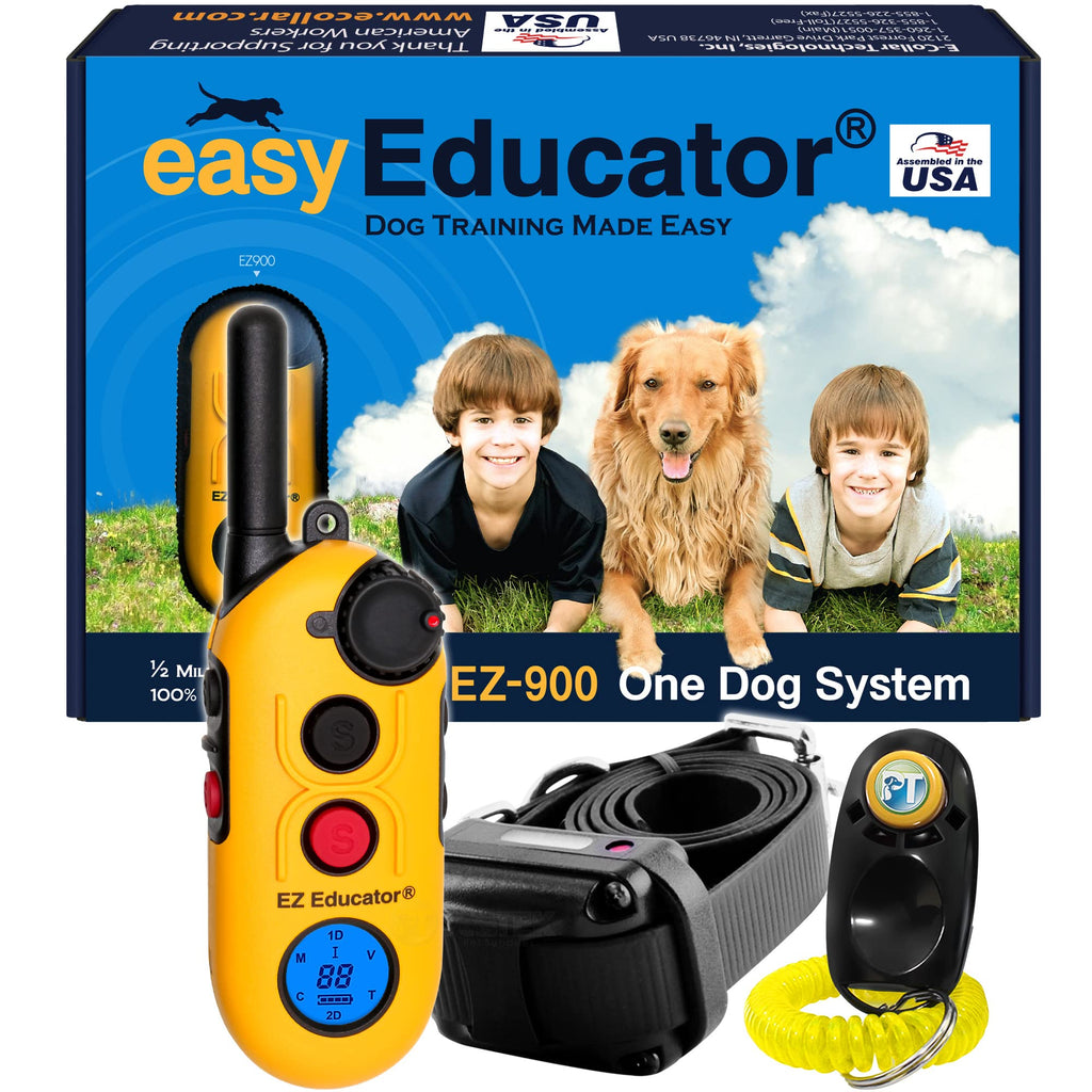 Educator EZ-902 E Collar for Dog Training with Remote - 1/2 Mile Range, Waterproof, 256 Blunt Stimulation Levels, Tone or Vibration Mode, Night Light for Small, Medium & Large Dogs (2 Dogs)
