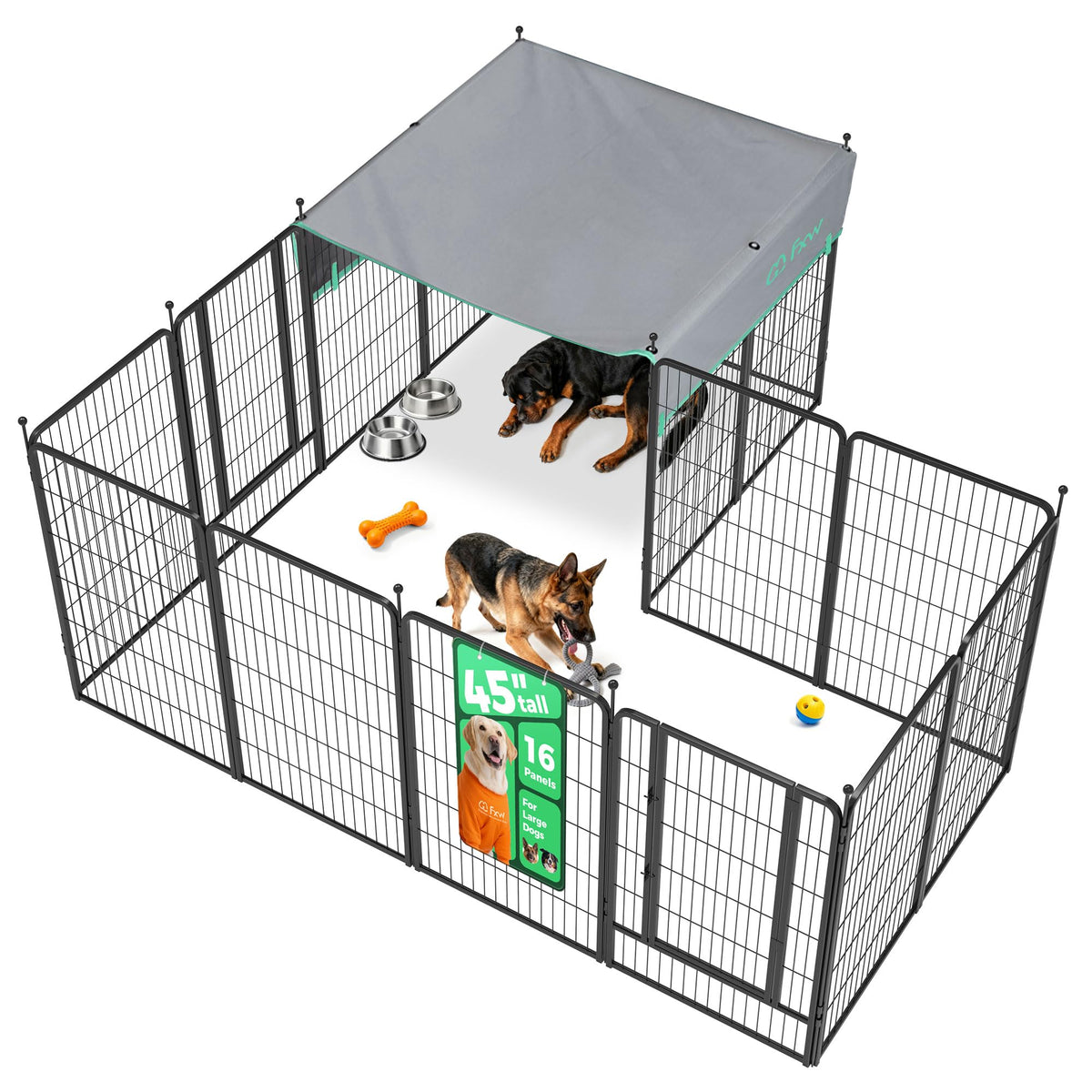 FXW Instant Dog Playpen with RV Step Grid for RV Camping, 40"H, 32 Panels