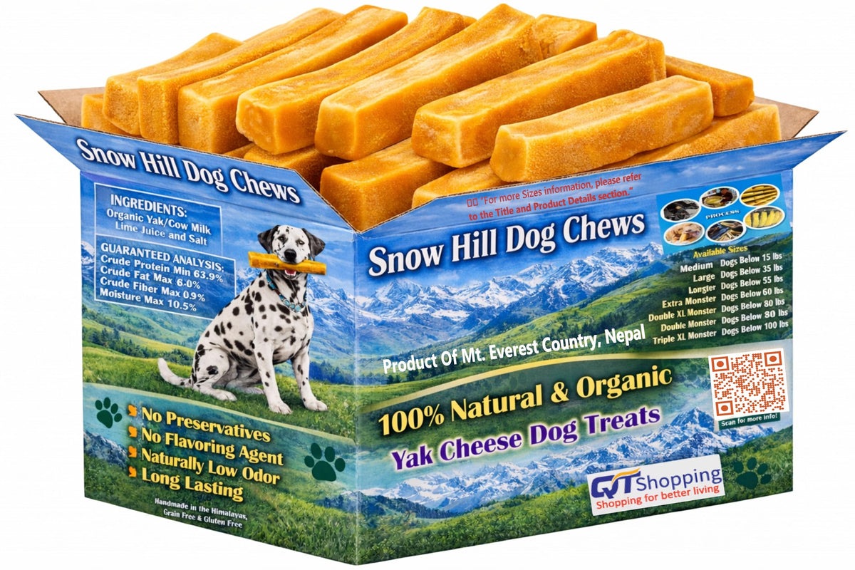 Snow Hill Himalayan Yak Cheese Dog Chews, Extra Large, 45 lb Bulk Pack - Long-Lasting for Power Chewers, All Natural, Healthy & Safe, Low Odor Yak Milk Chews Handmade in Nepal