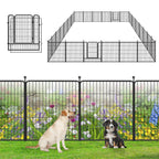 Garden Fence with Gate Metal Fencing Outdoor for Yard, 32in x147ft 64 Panels Outdoor Dog Fence Temporary Fence for Dogs Outside, Rustproof Garden Fencing Flower Bed Edging for Patio