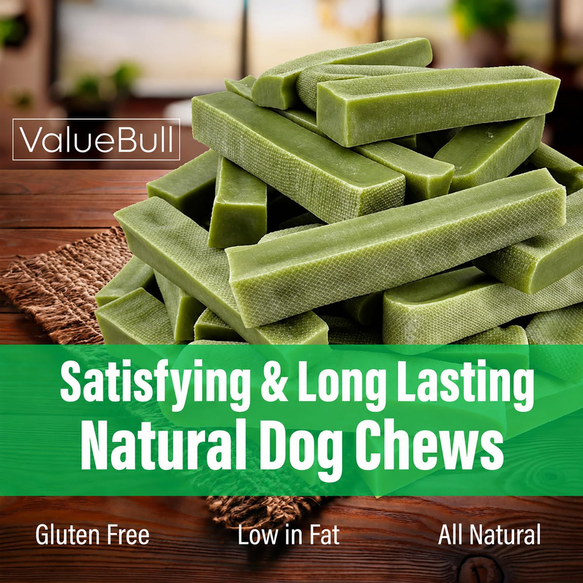 ValueBull Himalayan Yak Cheese Dog Chews, Mint, Large, 100 Count