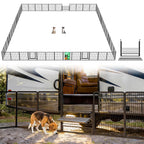 FXW Instant Dog Playpen with RV Step Grid for RV Camping, 40"H, 32 Panels