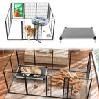 FXW AuraSpace Pro Acrylic & Wire Dog Playpen with Divider, 32"H, 12 Panels