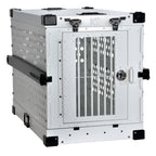 K9 Kennel Boss - Heavy Duty Fully Collapsible Powder-Coated Aluminum Dog Crate - Medium (Gray)