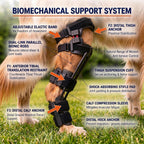 ,Left Leg,120/143LBS,Custom 3D Printed Dog Knee Brace for Hind Leg, Adjustable Support for Torn ACL & CCL, Stabilizing Joint Brace for Dogs