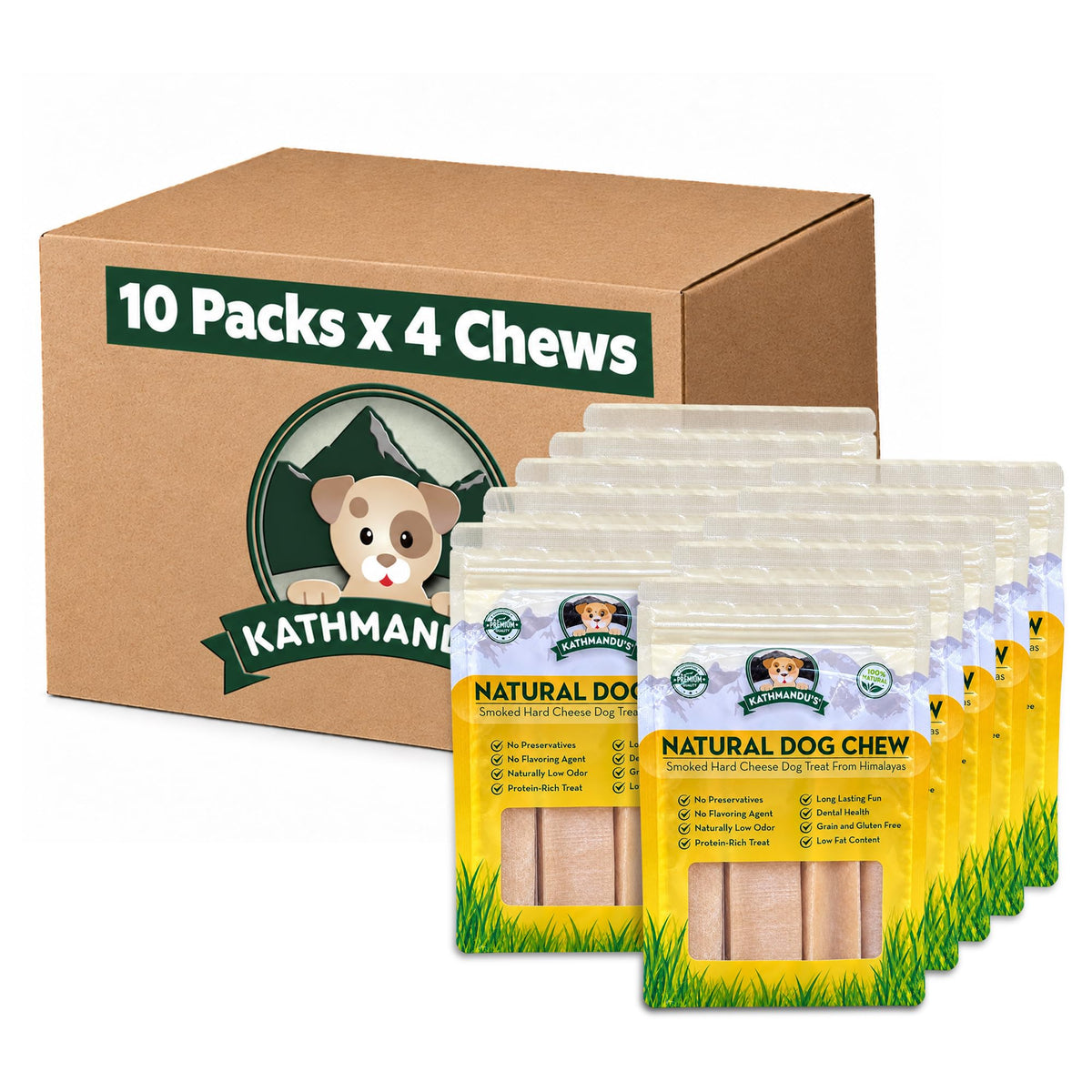 Yak Cheese Himalayan Yak Chews, Long-Lasting Hard Chew for Dogs, 40 Count