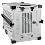 K9 Kennel Boss - Heavy Duty Fully Collapsible Powder-Coated Aluminum Dog Crate - Medium (Gray)