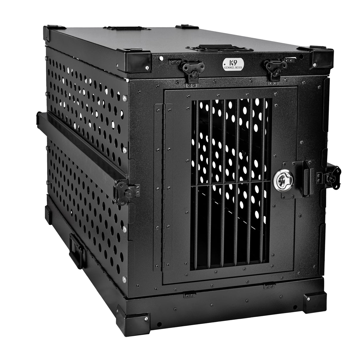 K9 Kennel Boss - Heavy Duty Fully Collapsible Powder-Coated Aluminum Dog Crate - Medium (Gray)
