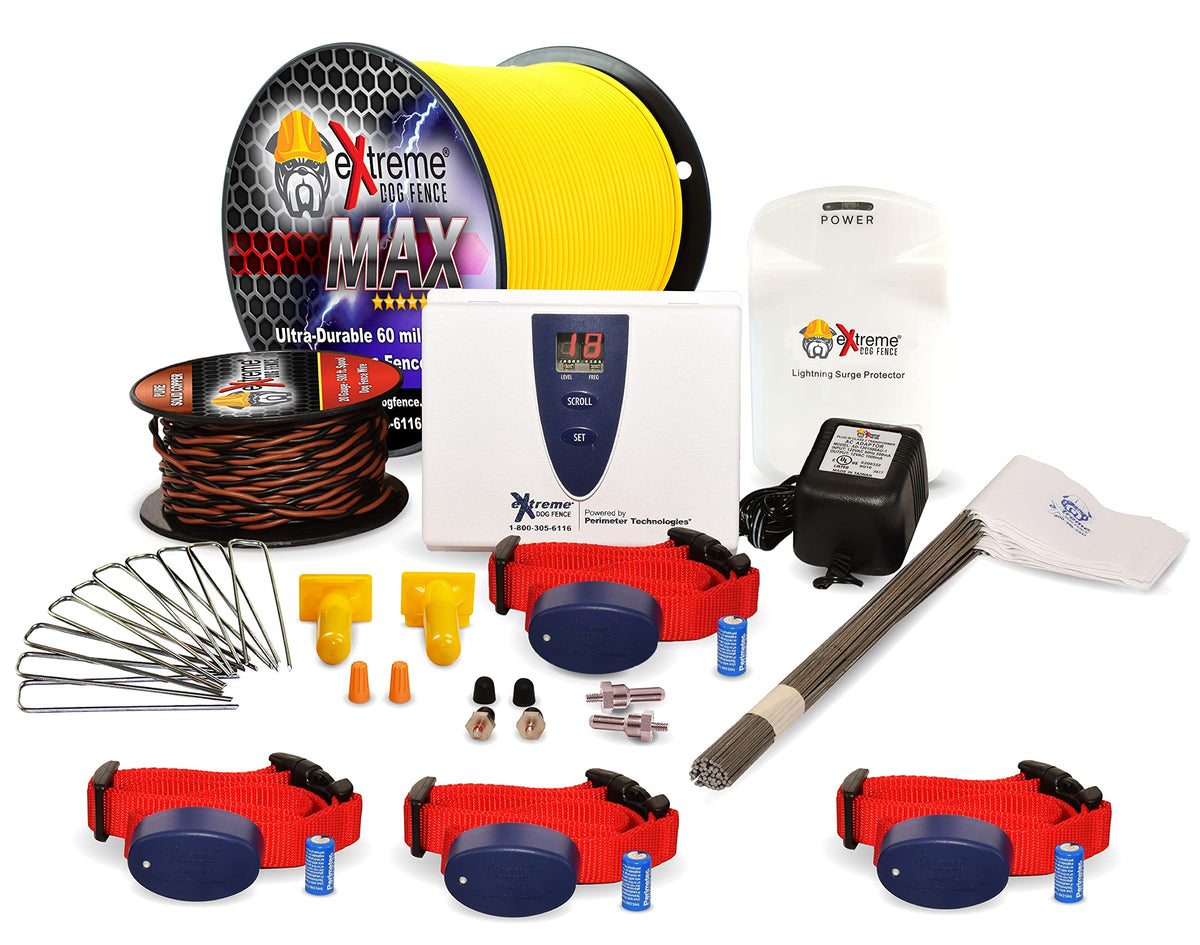 Underground Electric Dog Fence Kit, Pro-Max, 4-Dog, 500 ft