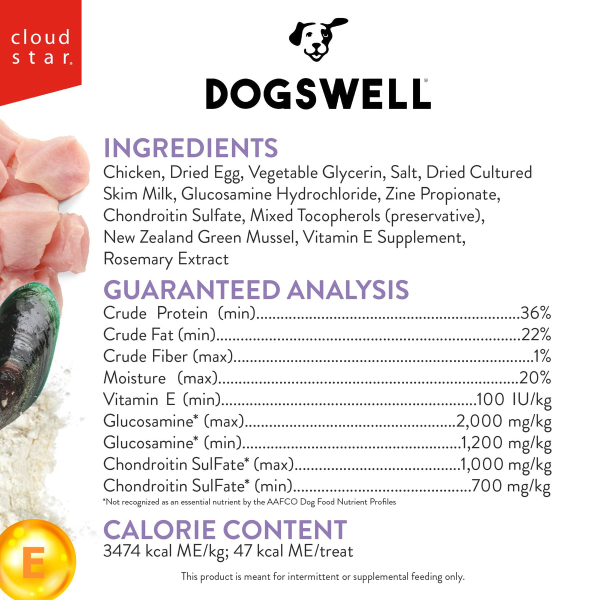 DOGSWELL Hip & Joint Soft Strips Dog Treats, Chicken, Pouch 1.25 Pound (Pack of 12)