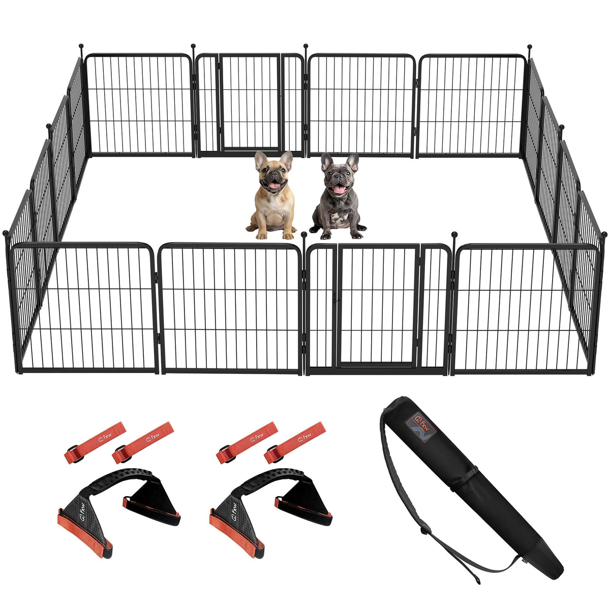 FXW Instant Dog Playpen with RV Step Grid for RV Camping, 40"H, 32 Panels