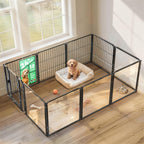 FXW AuraSpace Pro Acrylic & Wire Dog Playpen with Divider, 32"H, 12 Panels