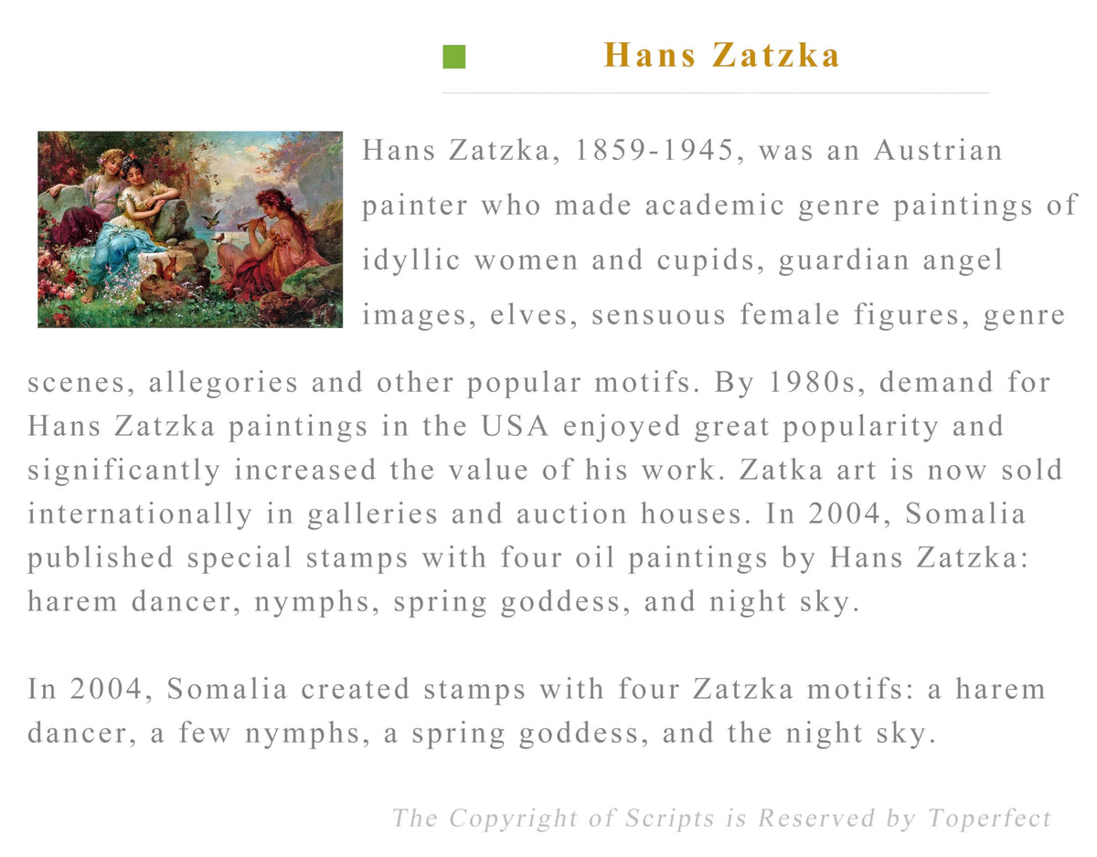 Toperfect Oil Painting Handmade $50-$2000 by College Teachers - 27 Zatzka Wall Art - Obedience Hans Zatzka girls and puppy dog rural - Famous Painting on Canvas -Size2