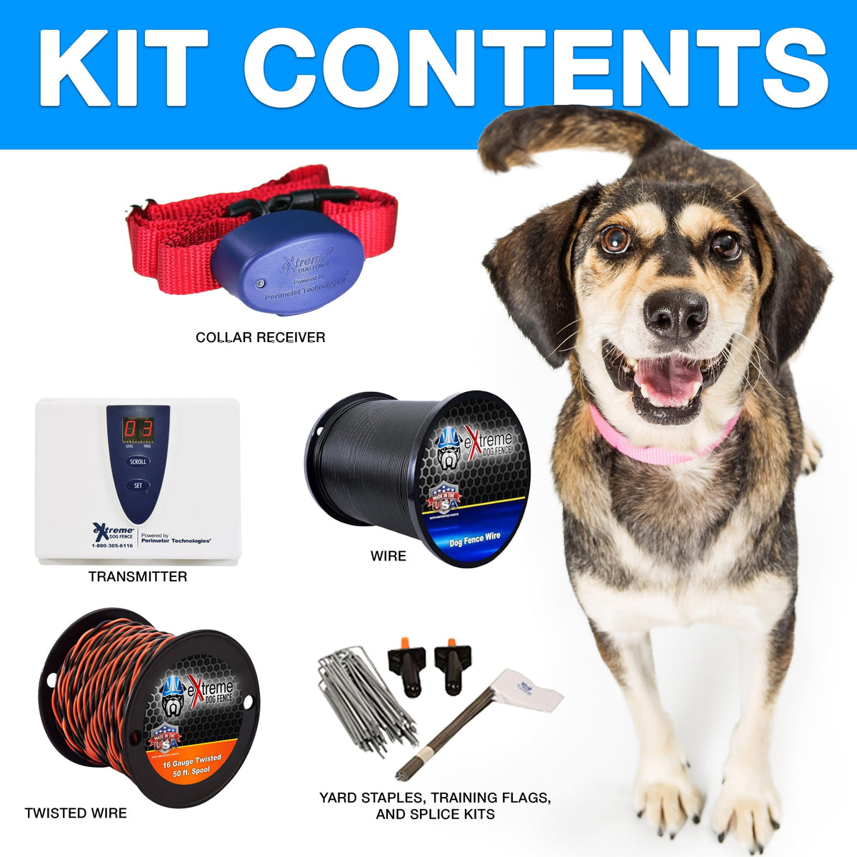 Underground Electric Dog Fence Kit, 2-Dog, 500 ft, DIY Install