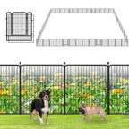 Garden Fence with Gate Metal Fencing Outdoor for Yard, 32in x147ft 64 Panels Outdoor Dog Fence Temporary Fence for Dogs Outside, Rustproof Garden Fencing Flower Bed Edging for Patio
