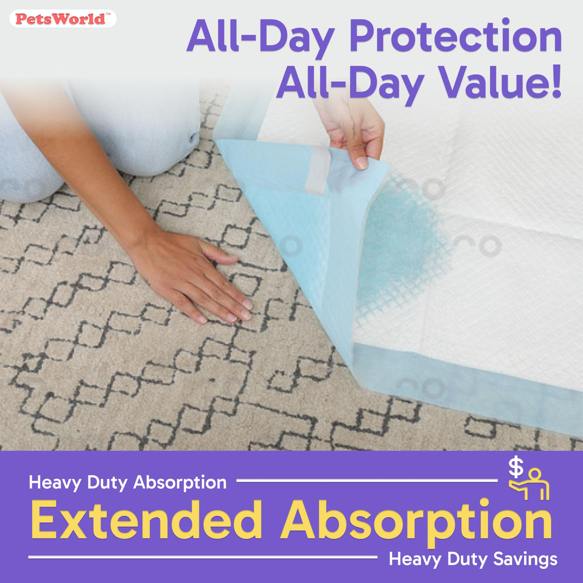 PetsWorld Pee Pads for Dogs 37x54 XXXL | Dog Training Pads 400 Count