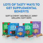 DOGSWELL Jerky Hip and Joint Dog Treats Grain Free Made in USA Only, Glucosamine and Chondroitin, 24 oz Chicken (Pack of 12)