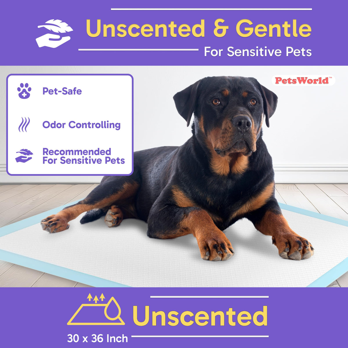 PetsWorld Pee Pads for Dogs 30x36 XL | Dog Training Pads 1500 Count