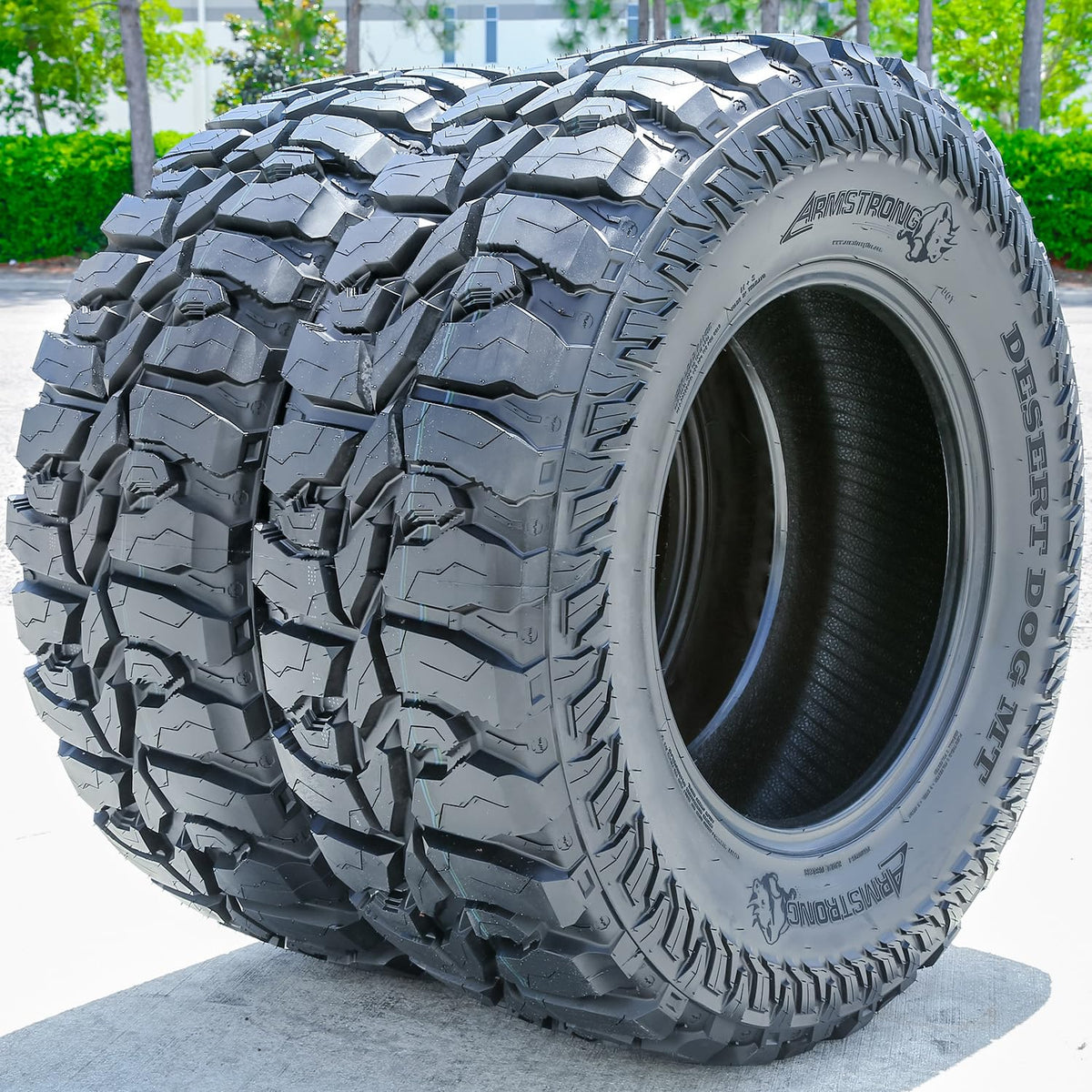 Set of 2 (TWO) Armstrong Desert Dog MT M/T Mud Off-Road Light Truck Radial Tires-33X12.50R20LT 33X12.50X20 33X12.50-20 119Q Load Range F LRF 12-Ply BSW Black Side Wall