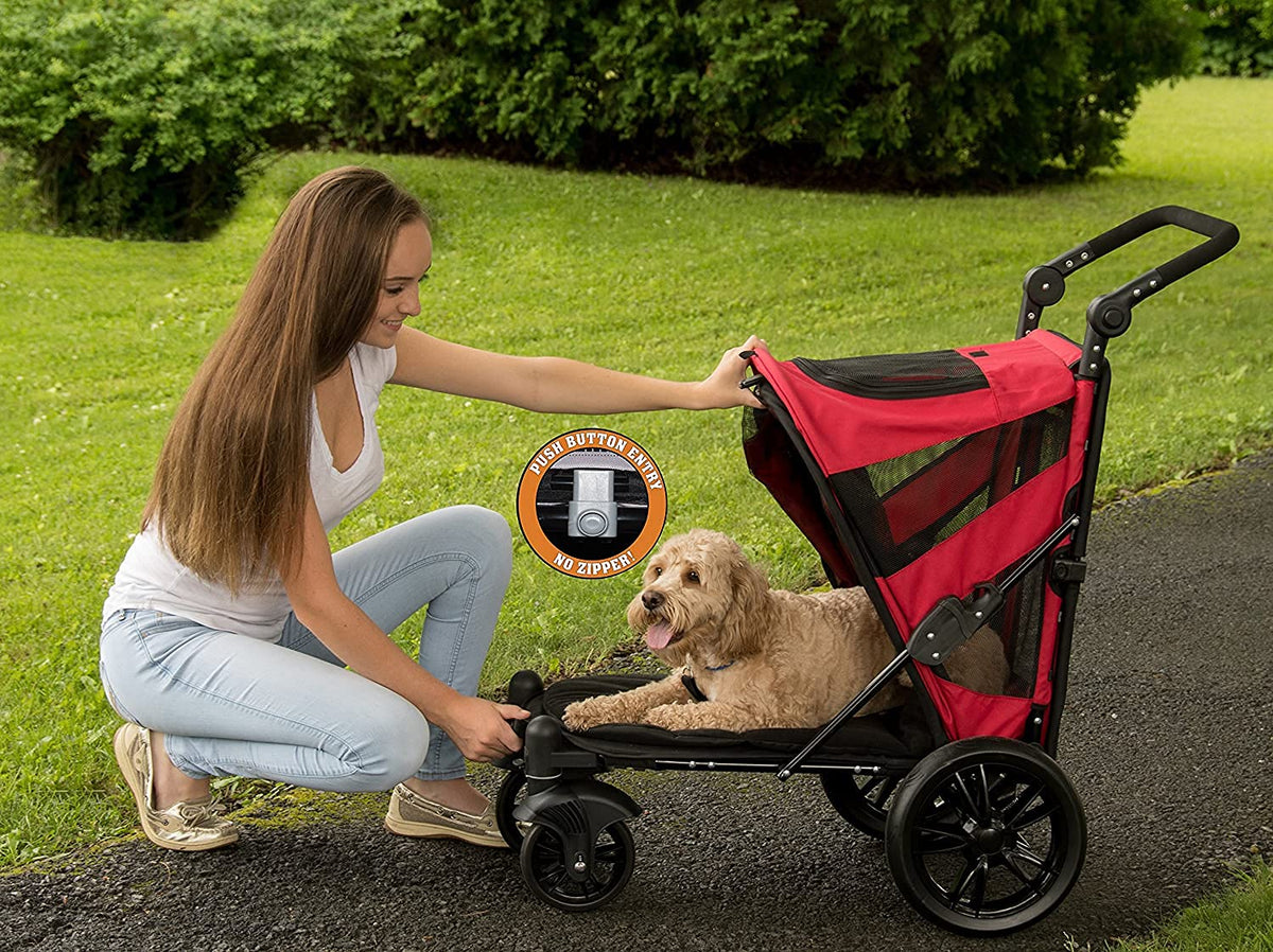 Pet Gear No-Zip Excursion Pet Stroller, NEW Candy Red