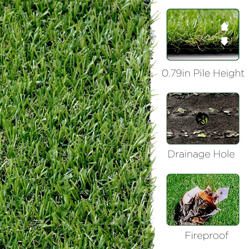 GL Artificial Grass Turf Customized Sizes, Artificial Lawn for Dogs, 20MM Thick Faux Grass, Synthetic Outdoor Indoor Rug Area 5FTX70FT(350 Square FT)