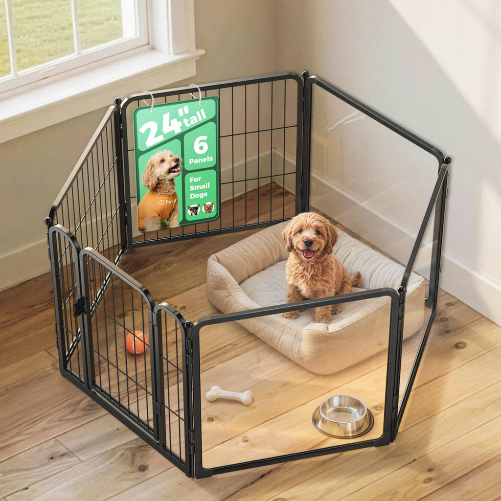 FXW AuraSpace Pro Acrylic & Wire Dog Playpen with Divider, 32"H, 12 Panels