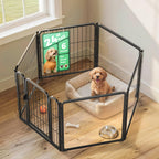 FXW AuraSpace Pro Acrylic & Wire Dog Playpen with Divider, 32"H, 12 Panels
