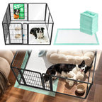 FXW AuraSpace Pro Acrylic & Wire Dog Playpen with Divider, 32"H, 12 Panels
